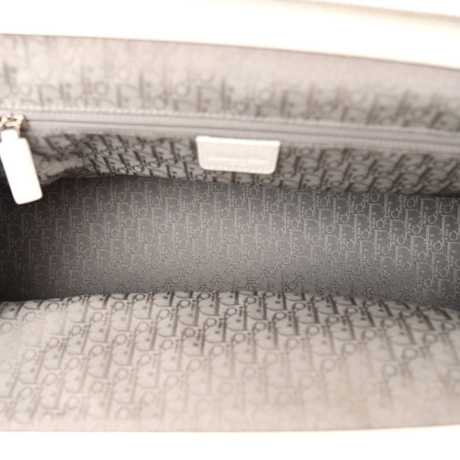 Christian Dior Calfskin Buckle Frame Satchel White 5 of 17