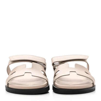 Hermes Calfskin Womens Chypre Sandals 41 Beige Mastic 2 of 9