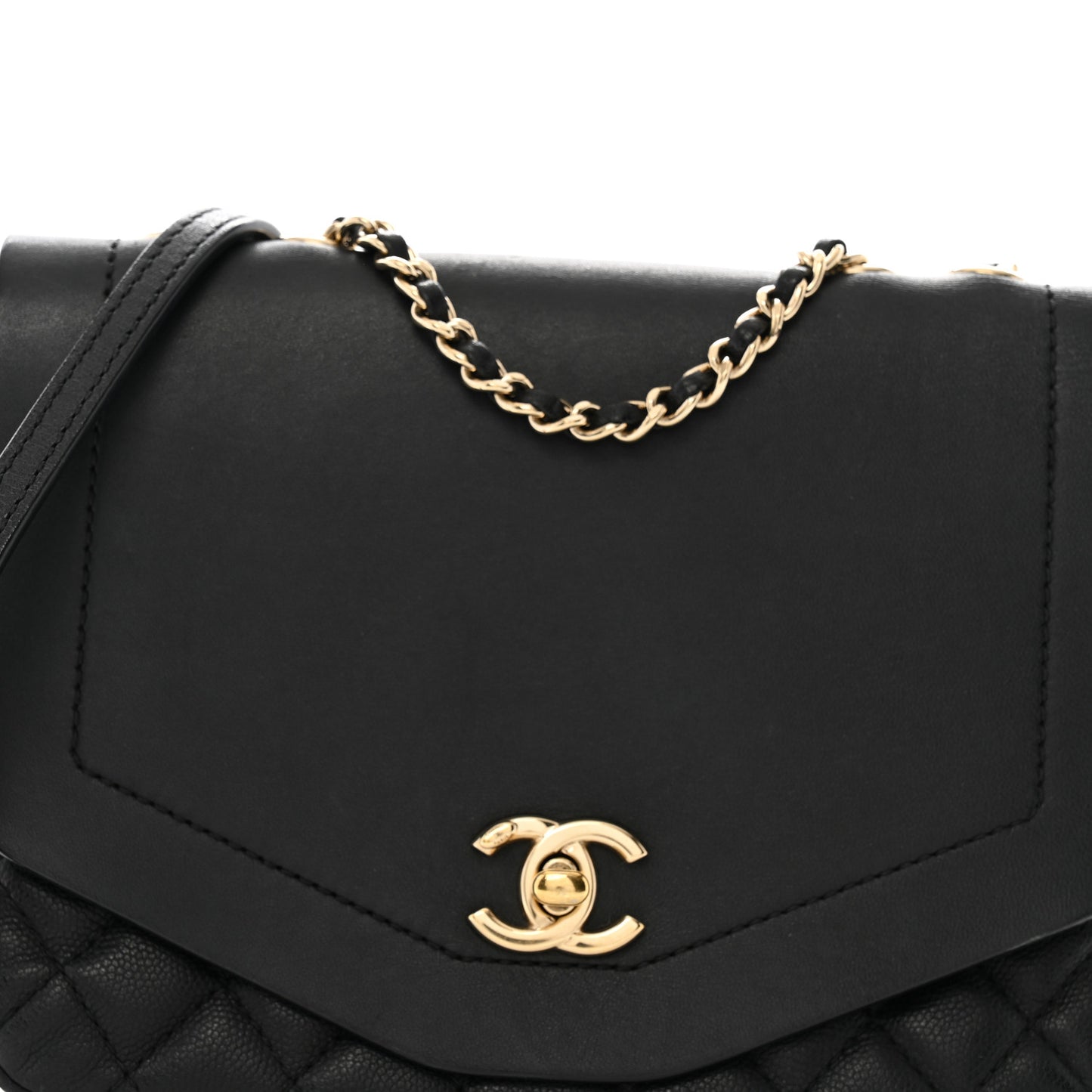 Calfskin Caviar Quilted Small Flap Black