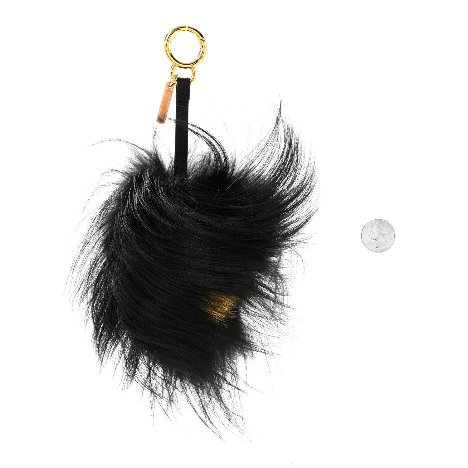 Fendi Fox Mink Rabbit Fur Vitello Flamingo Grimmy Monster Bag Bug Charm Black Giallo 2 of 4