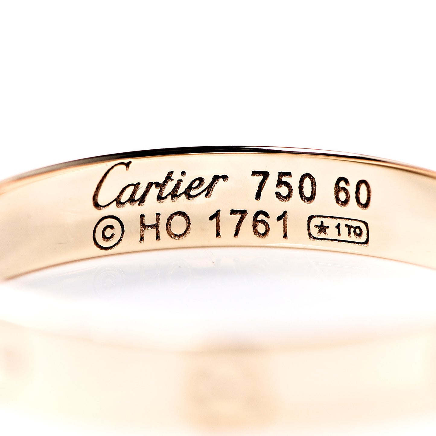 18K Yellow Gold 3.5mm LOVE Wedding Band Ring 60 9