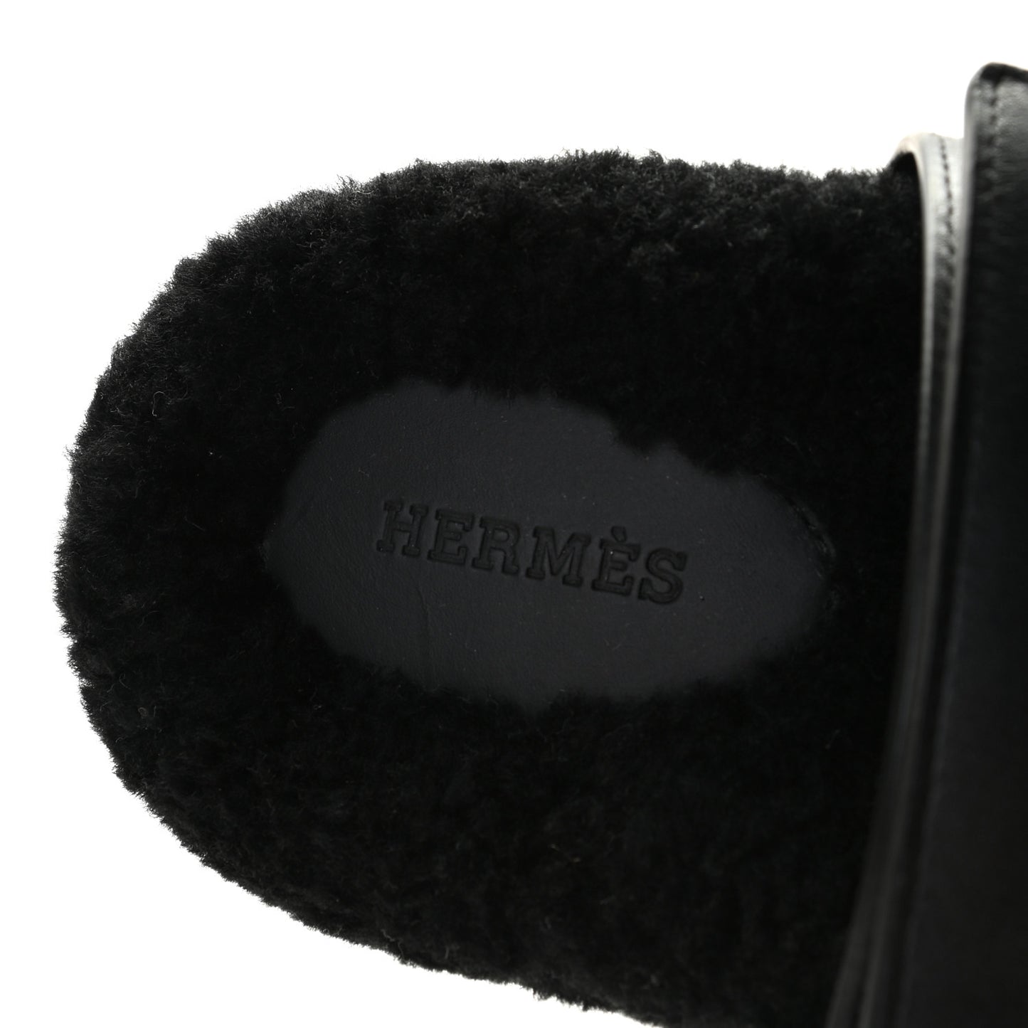 Calfskin Woolskin Womens Chypre Sandals 36 Black