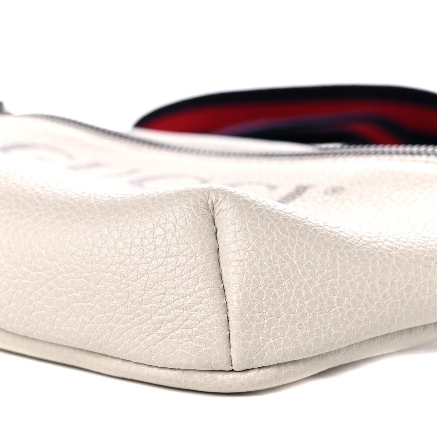 Grained Calfskin Small Logo Belt Bag White