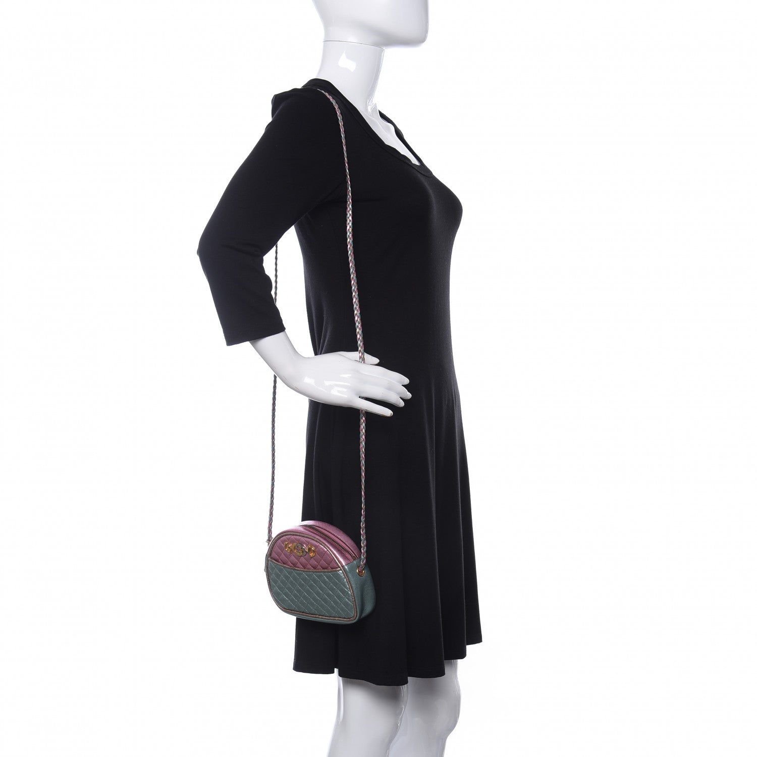 Gucci Laminated Nappa Trapuntata Mini Zumi Dome Shoulder Bag Rosa Lago Rame 2 of 10