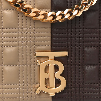 Burberry Lambskin Quilted Small Lola Bag Soft Fawn Dark Moka 7 of 9