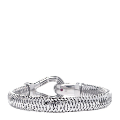Roberto Coin 18K White Gold Diamond Primavera Buckle Bracelet 6 of 8