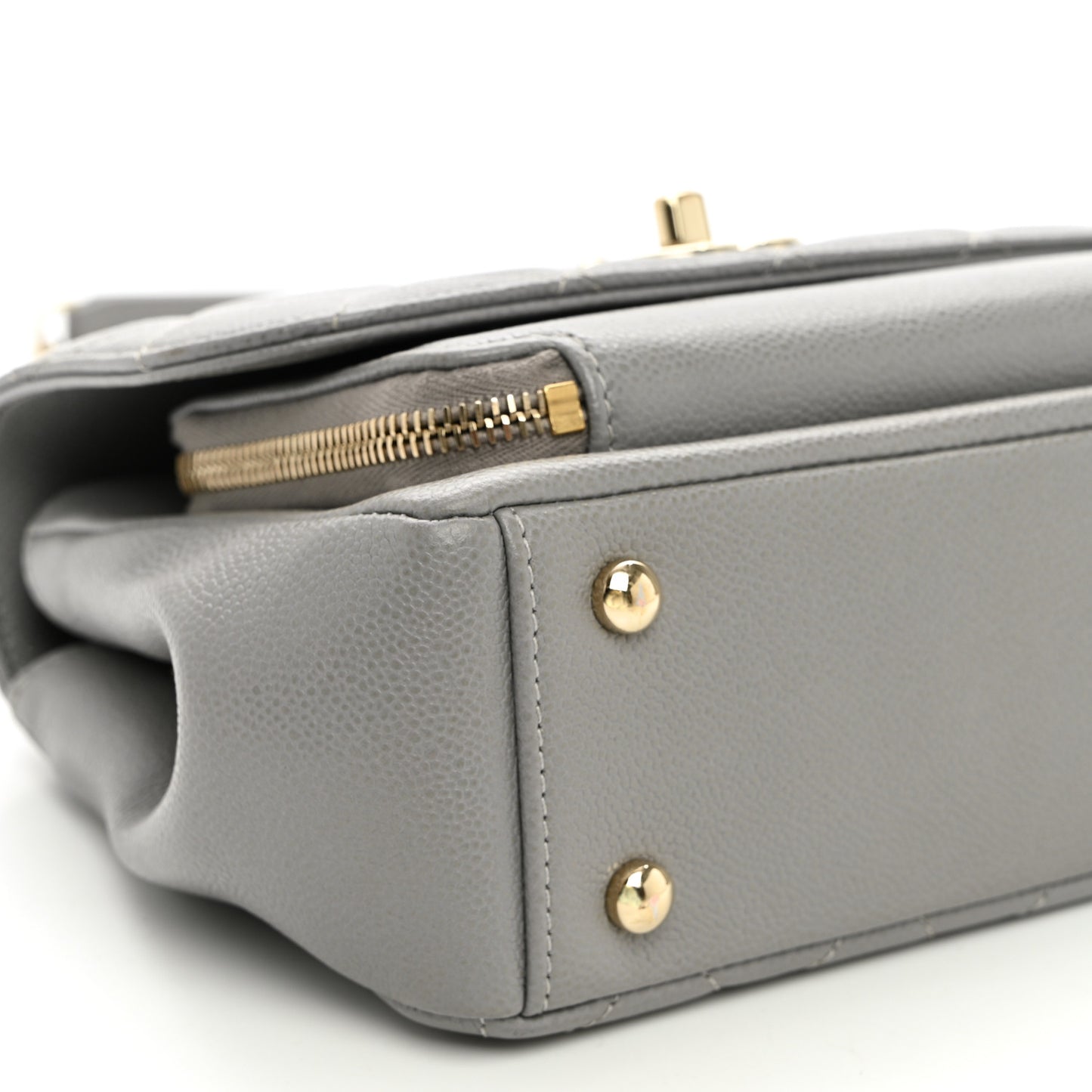 Caviar Quilted Small Business Affinity Flap Grey