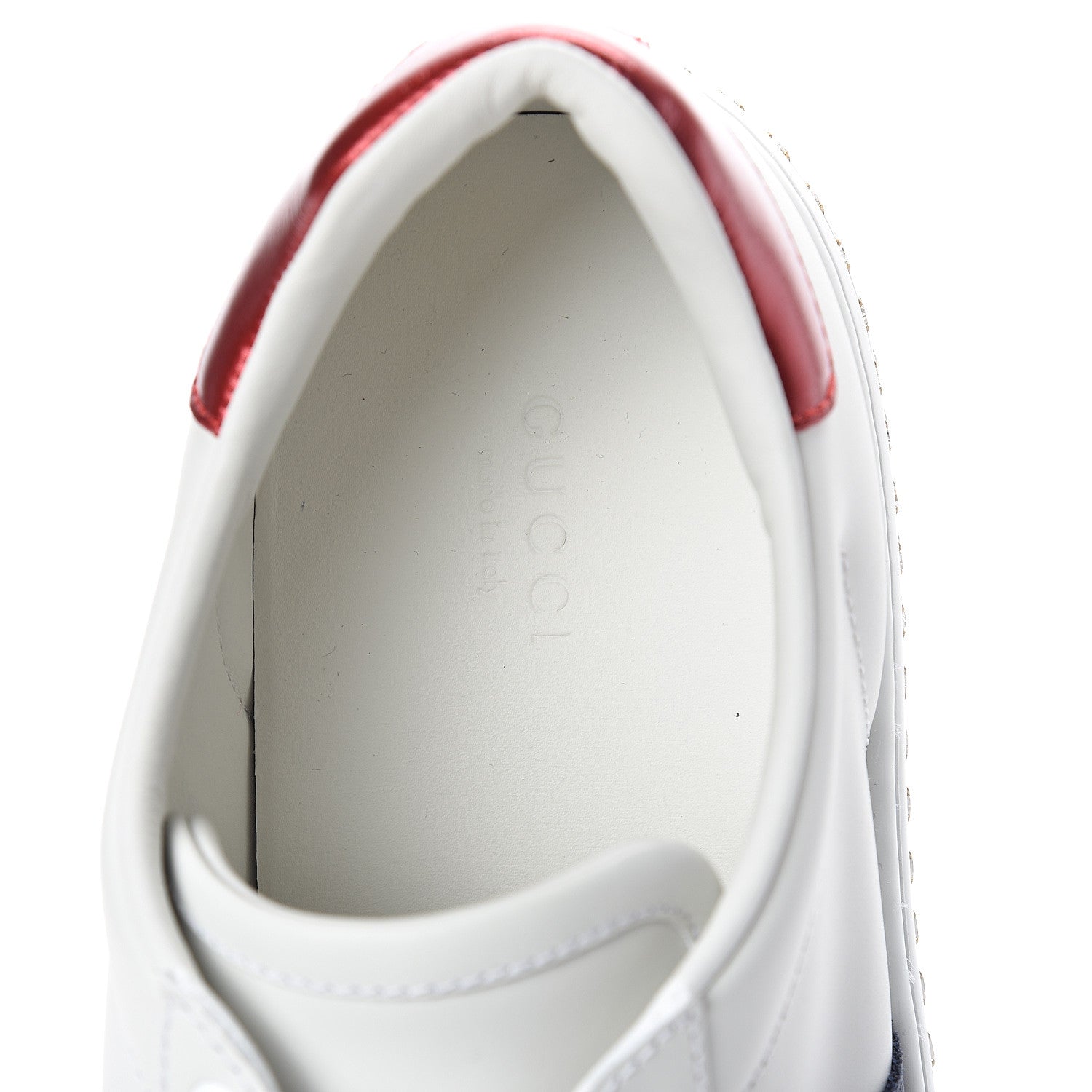 Gucci Calfskin Crystal Web Bee Embroidered Womens Ace Platform Sneakers 39 White 6 of 8