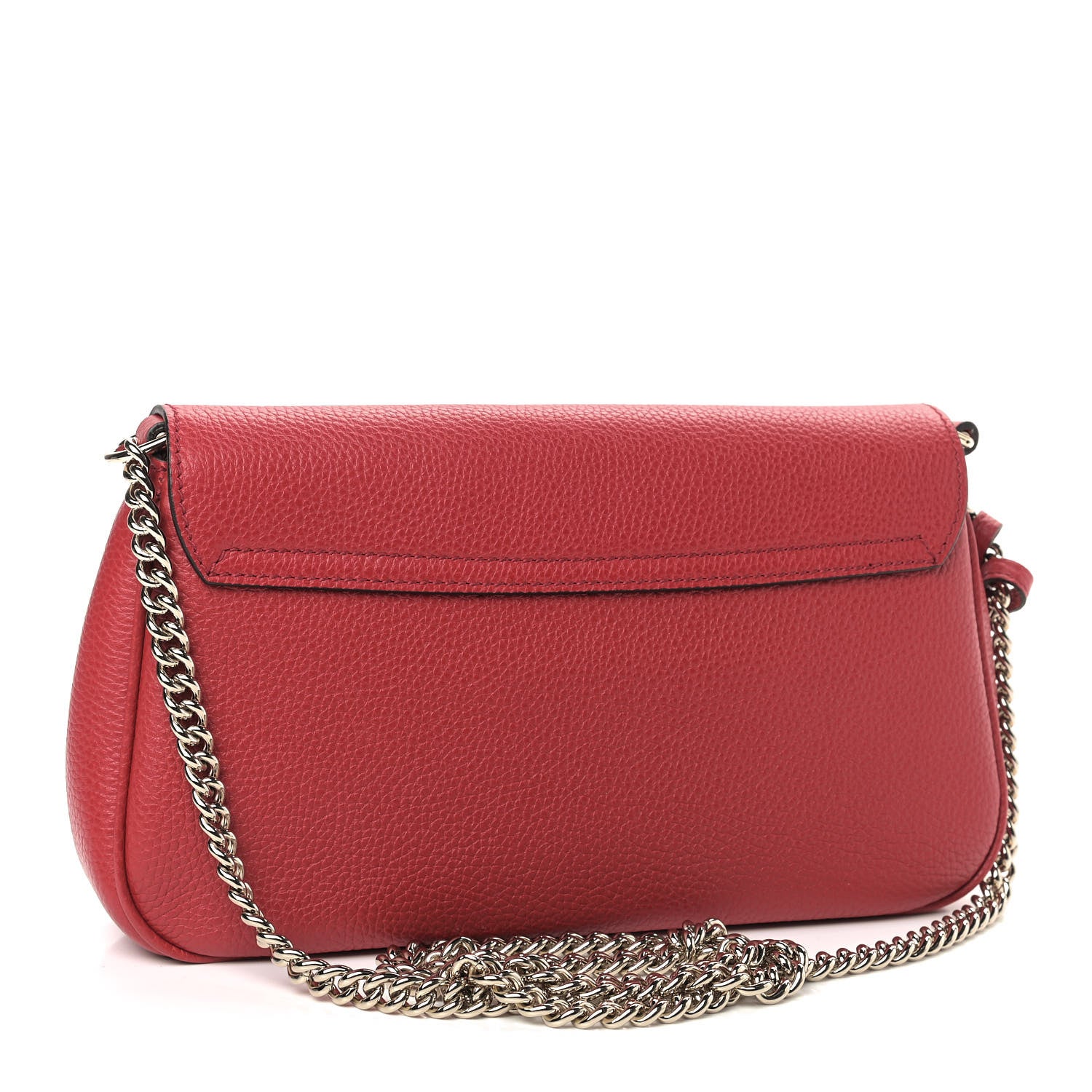 Gucci Pebbled Calfskin Medium Soho Flap Crossbody Vibrant Red 2 of 8