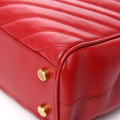 Saint Laurent Smooth Calfskin Matelasse Chevron Monogram Shopping Bag Red 10 of 15