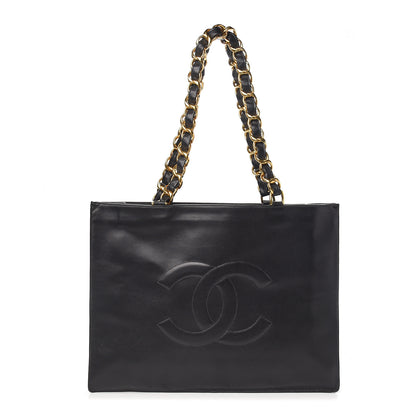 Chanel Lambskin CC Tote Black 1 of 11