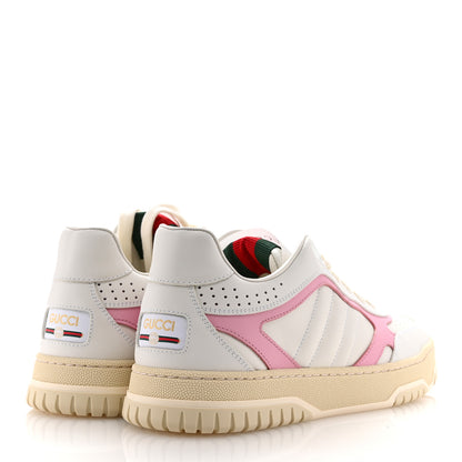 Gucci Calfskin Womens Re-Web Sneakers 38.5 White Pink 5 of 10