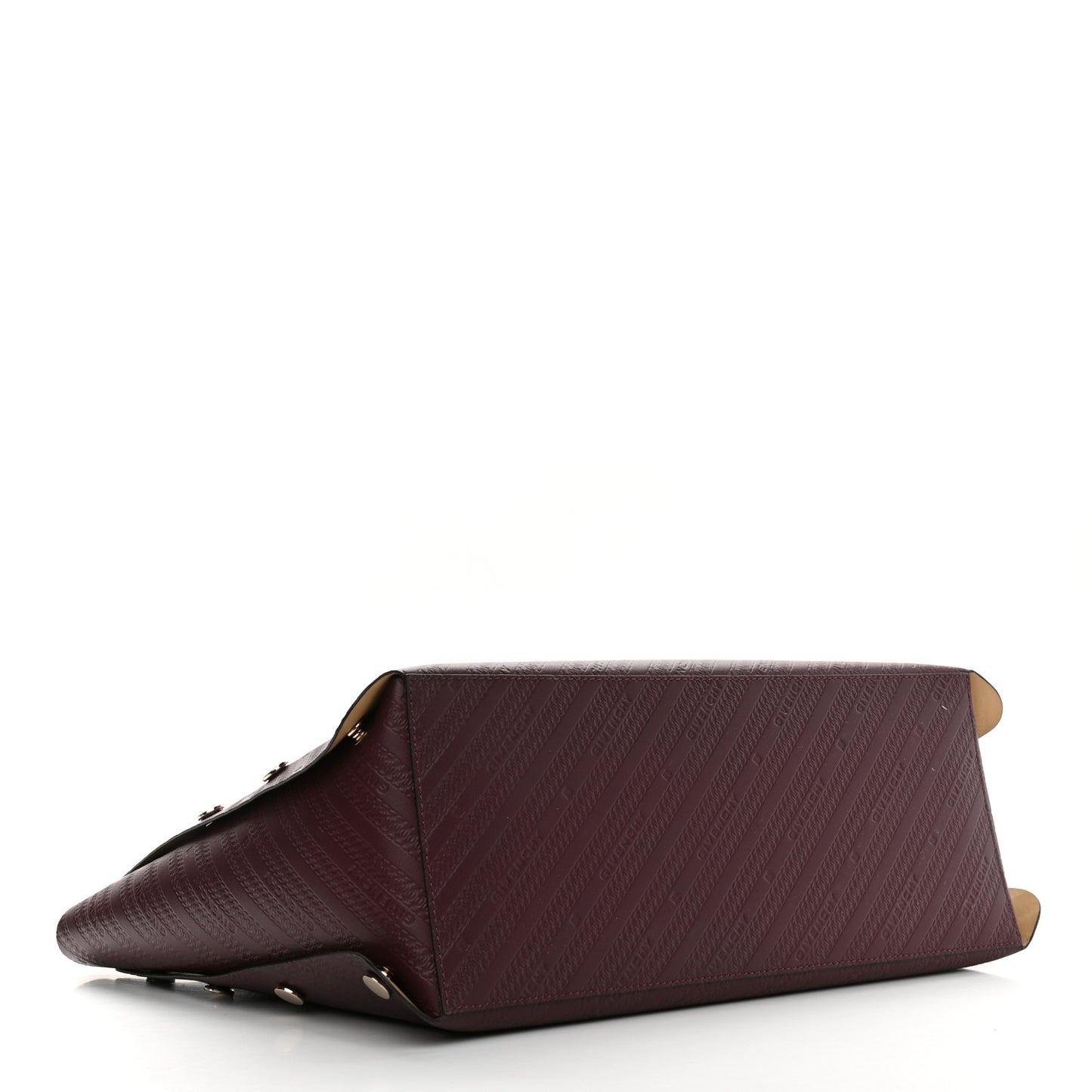 Calfskin Chain Embossed Medium Bond Shopper Tote Burgundy
