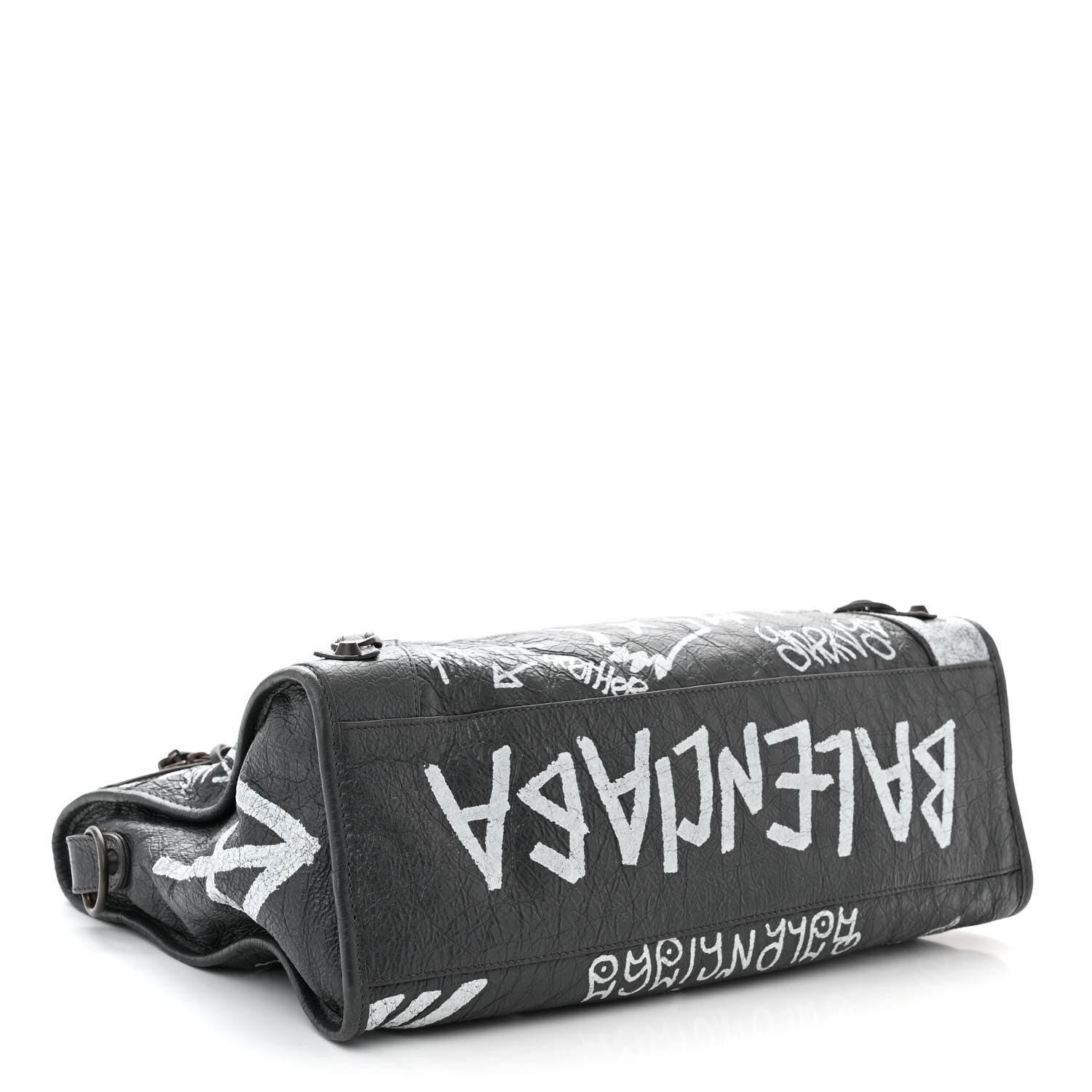 Balenciaga Agneau Arena Graffiti All Over Classic Hardware City Gris Fossile White 4 of 12