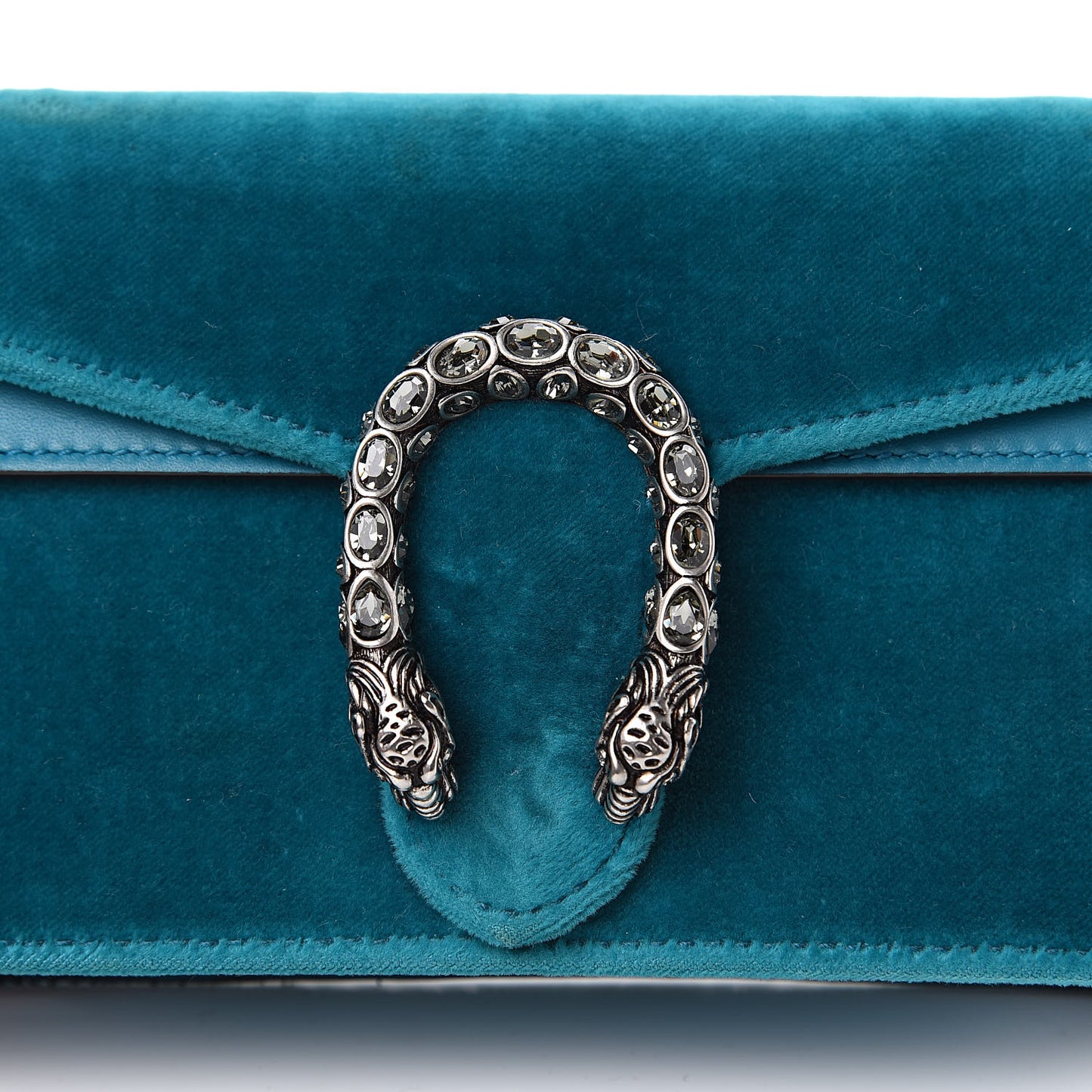 Velvet Super Mini Dionysus Shoulder Bag Pavone Cyan