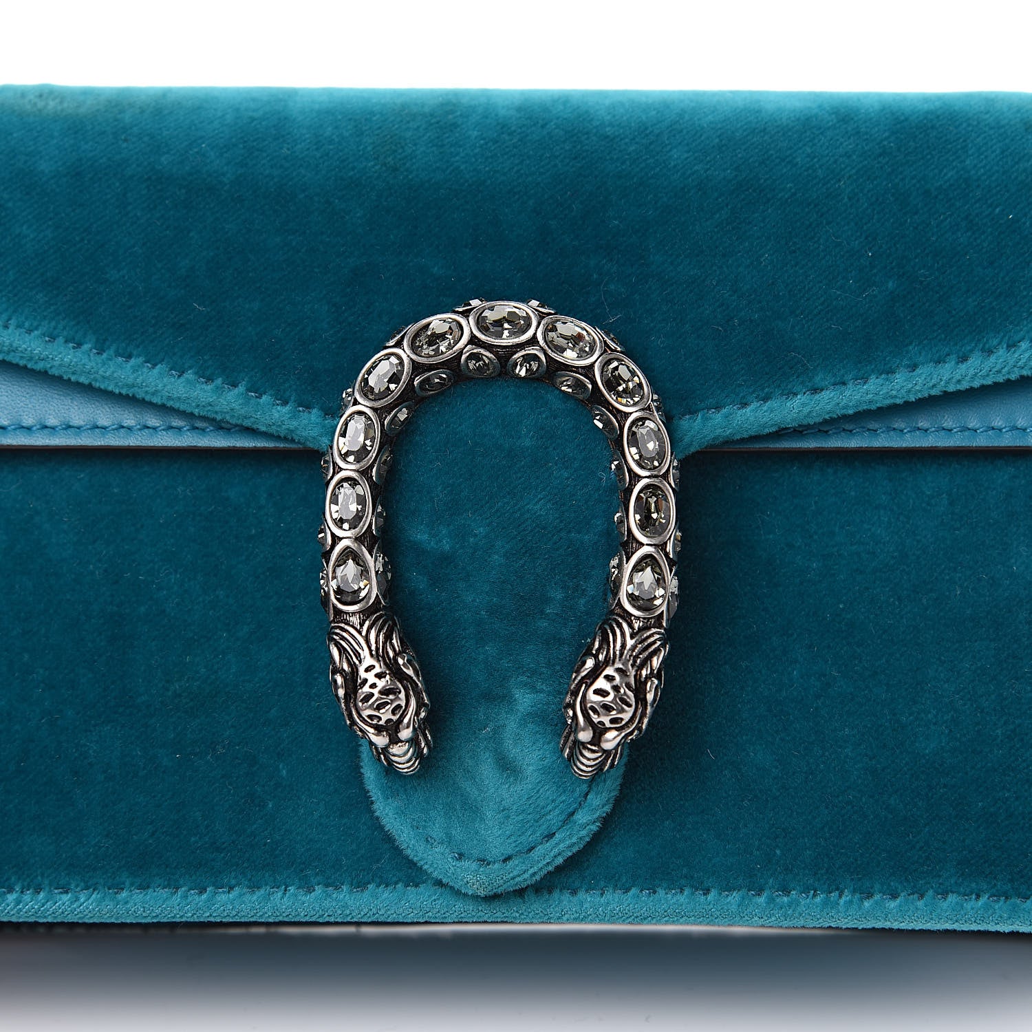 Gucci Velvet Super Mini Dionysus Shoulder Bag Pavone Cyan 10 of 11