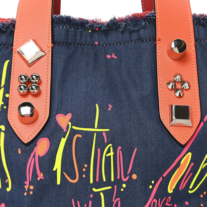 Christian Louboutin Denim Printed Mini Frangibus Tote Blue Multicolor 6 of 8