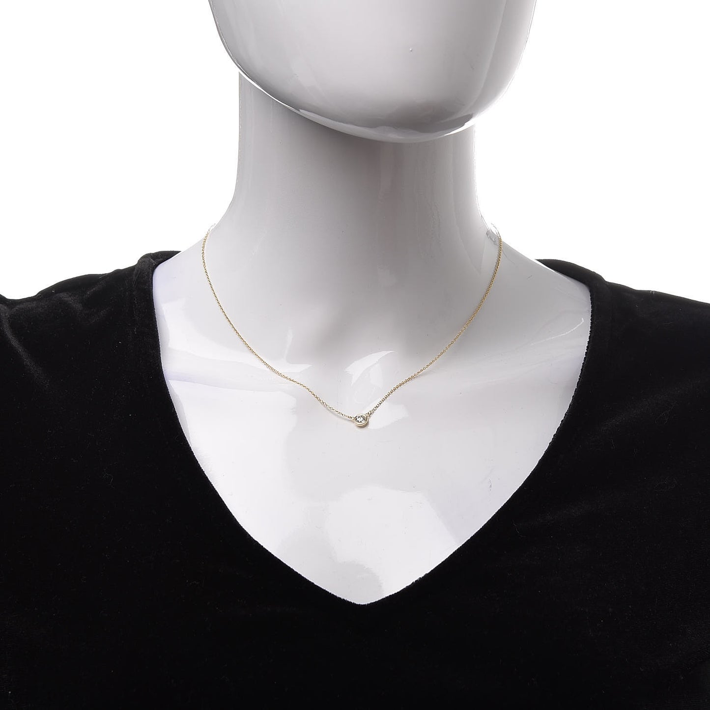 18K Yellow Gold Diamond .28ct Elsa Peretti Diamonds by the Yard Pendant Necklace