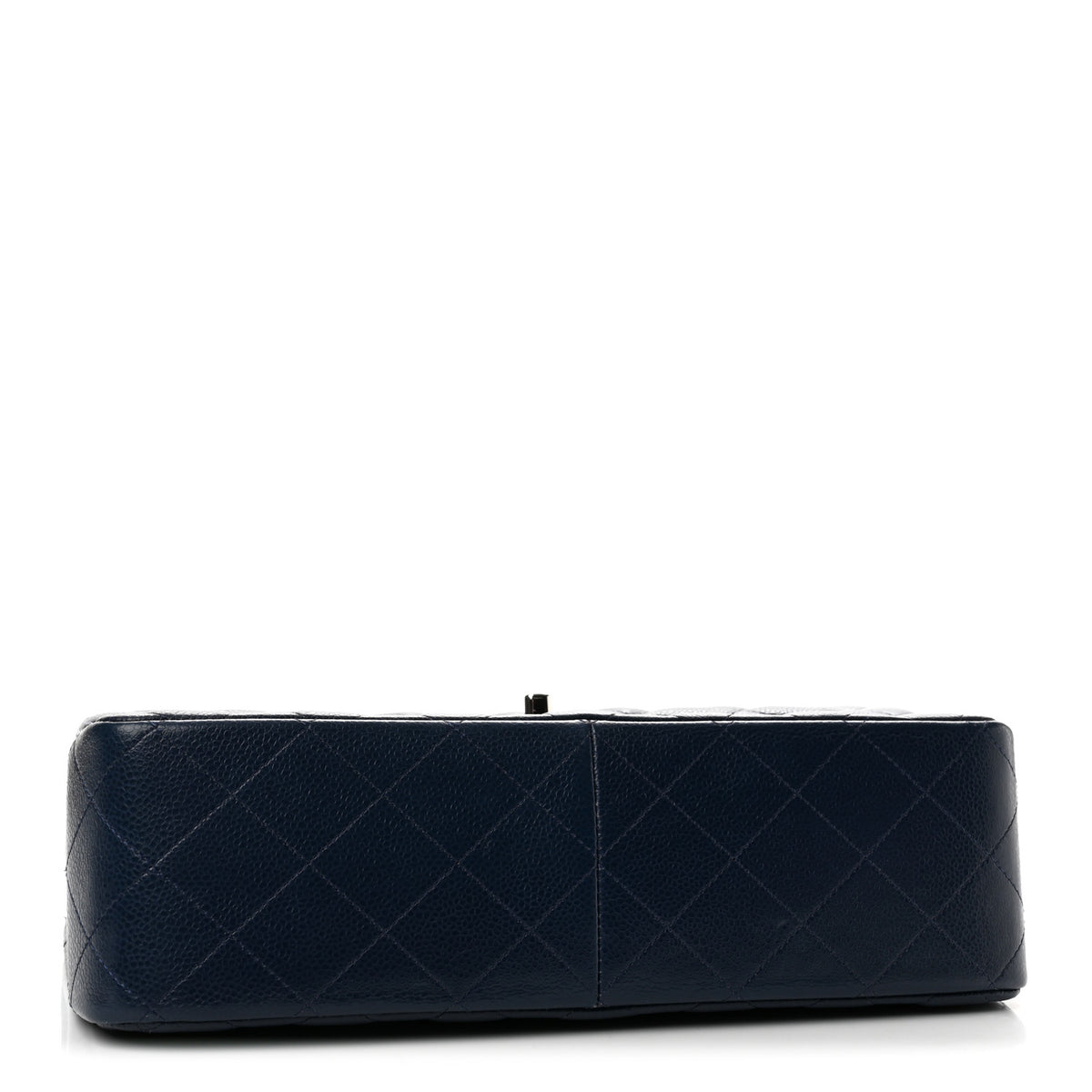 Caviar Quilted Jumbo Double Flap Navy Blue