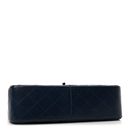 Chanel Caviar Quilted Jumbo Double Flap Navy Blue 4 of 11