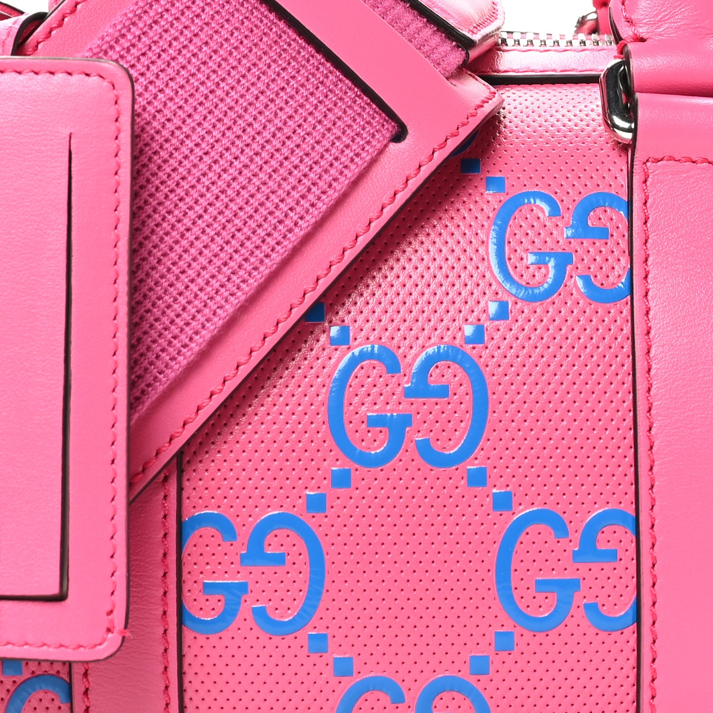 Calfskin GG Tennis Bi-Color Embossed Mini Duffle Bag Modern Fucsia Modern Blue