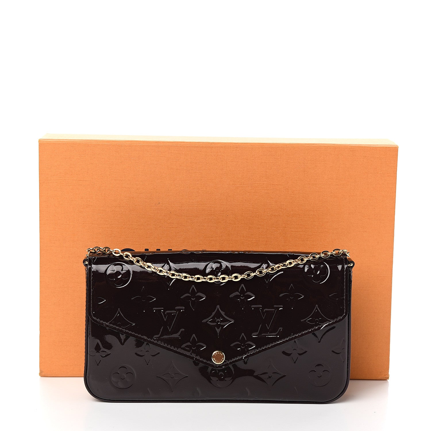 Louis Vuitton Vernis Pochette Felicie Chain Wallet Amarante 12 of 12