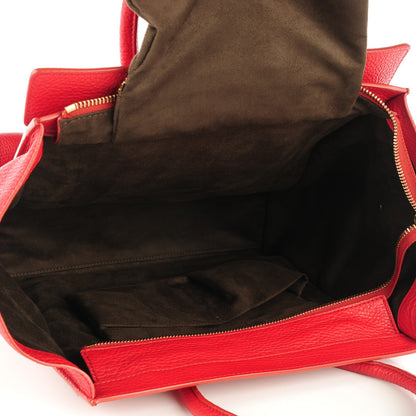 Celine Pebbled Calfskin Mini Luggage Red 5 of 9