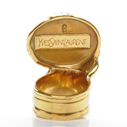 Saint Laurent Glass Cabochon Arty Ovale Ring 8 Gold Pink 4 of 4