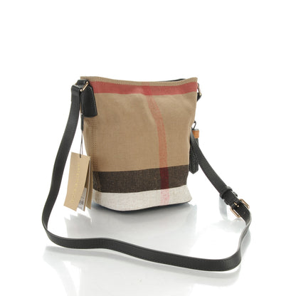 Burberry Canvas Mega Check Mini Ashby Tassel Crossbody Black 4 of 9