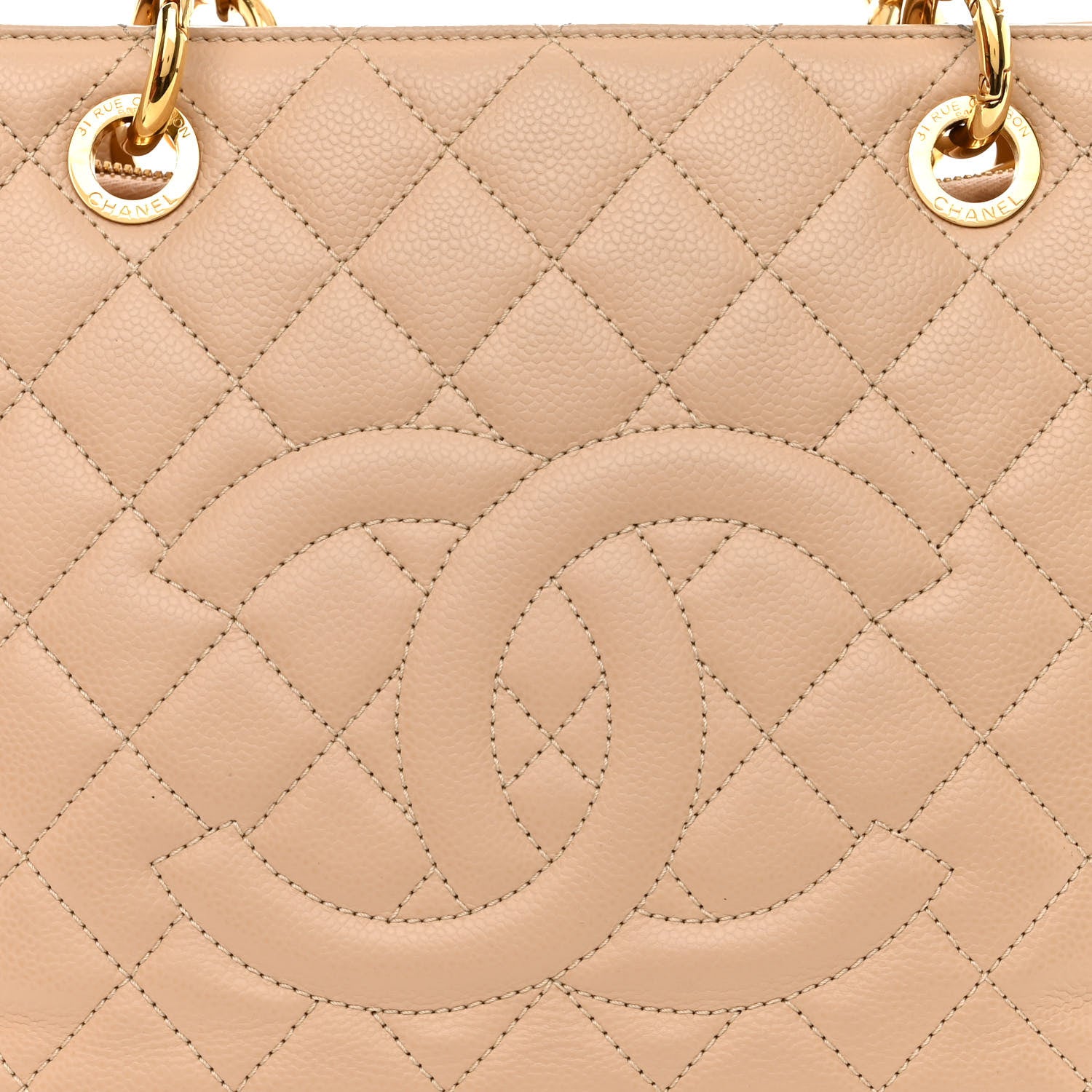 Chanel Caviar Quilted Grand Shopping Tote GST Beige Clair 8 of 10