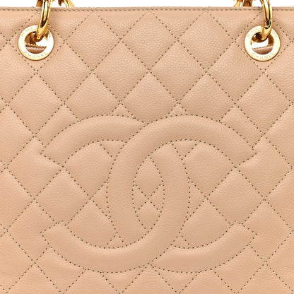 Chanel Caviar Quilted Grand Shopping Tote GST Beige Clair 8 of 10