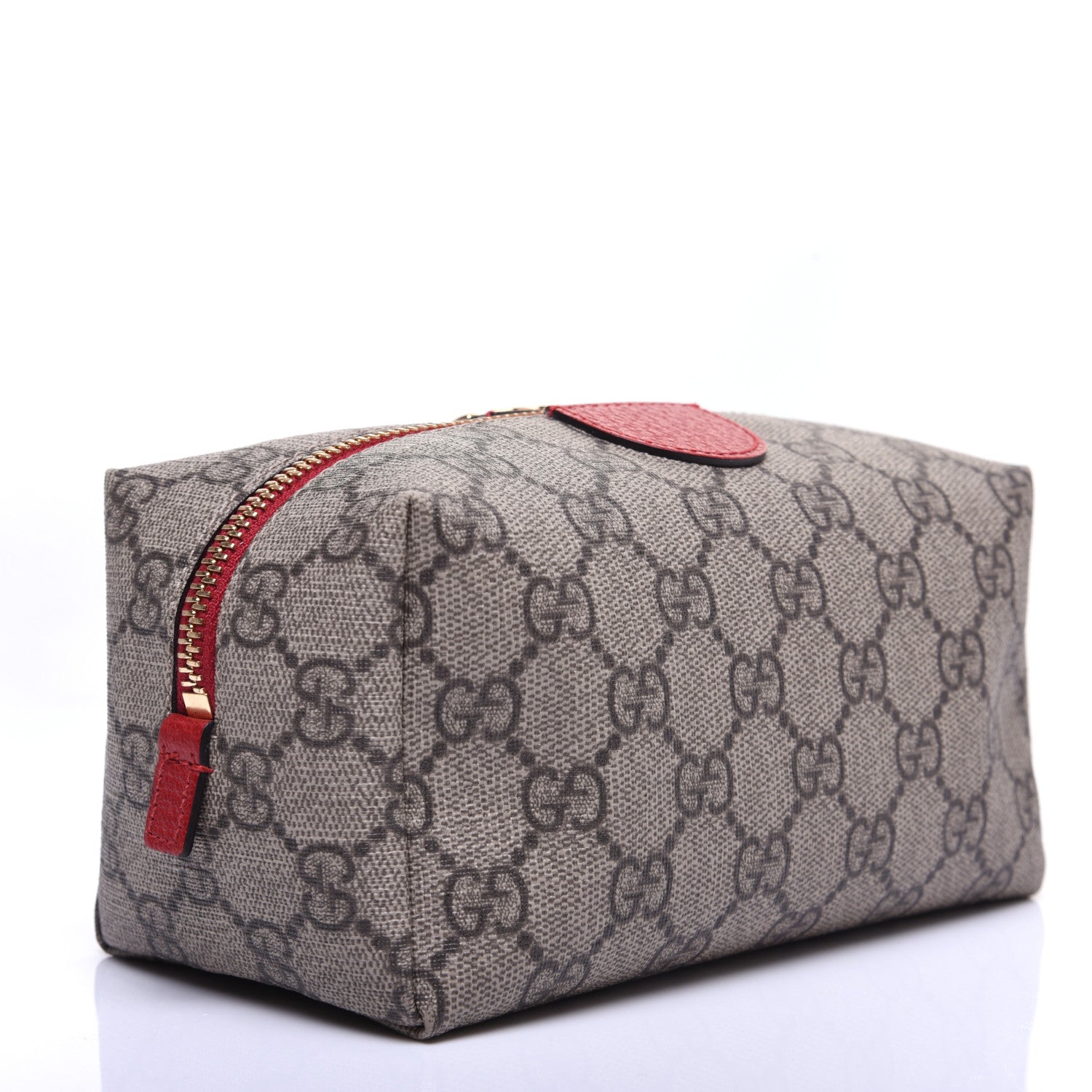 Gucci Soft GG Supreme Monogram Calfskin Medium Ophidia Cosmetic Case Beige Ebony Hibiscus Red 3 of 12