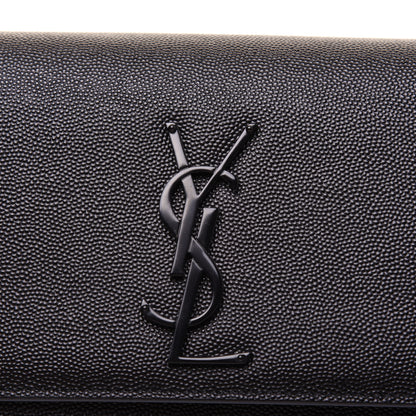 Saint Laurent Grain De Poudre Small Monogram Kate Satchel Black 14 of 16