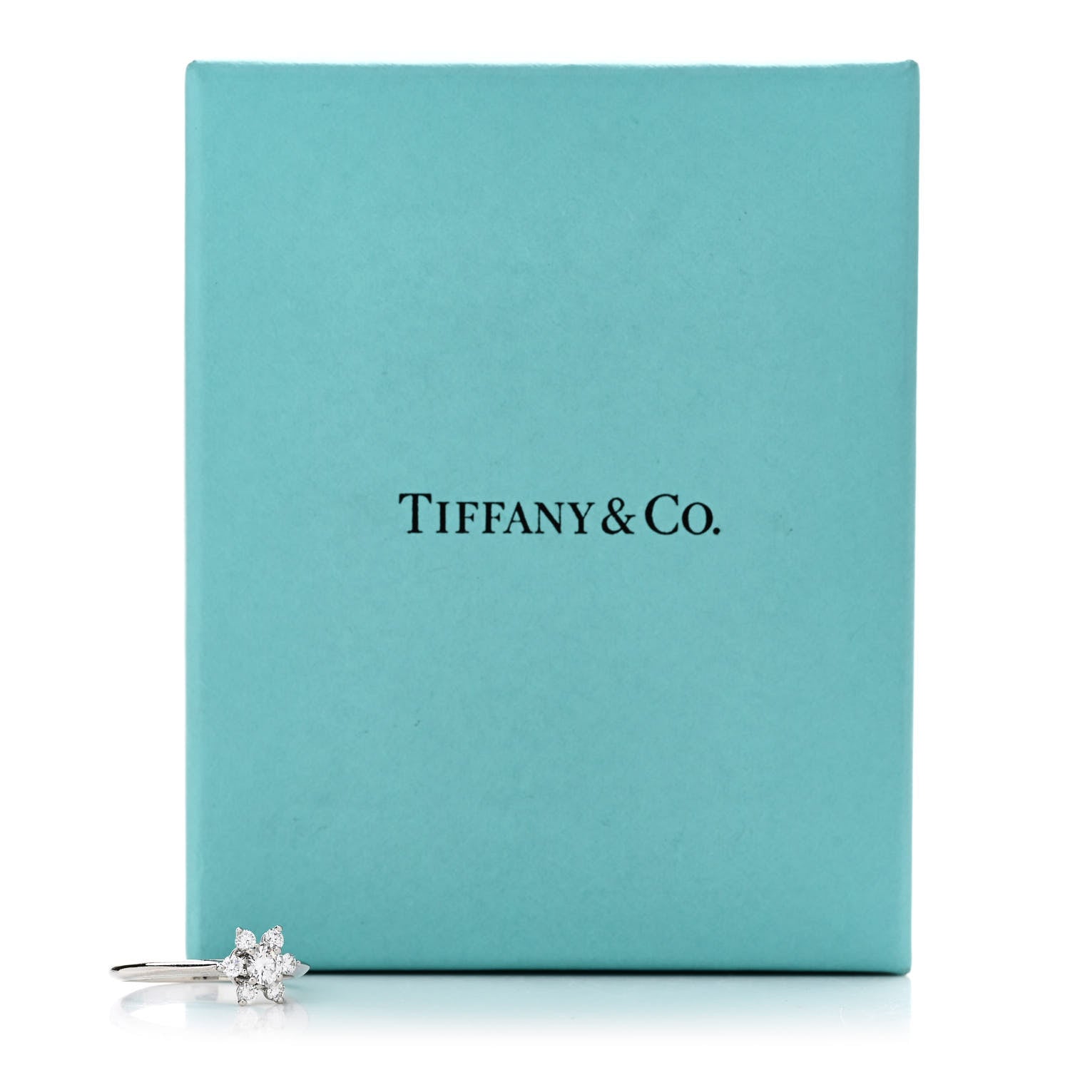 Tiffany Platinum Diamond Flower Ring 56 7.5 6 of 6