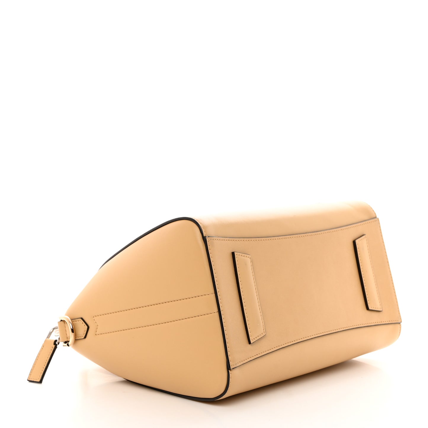 Calfskin Embroidered Logo Small Antigona Beige Camel