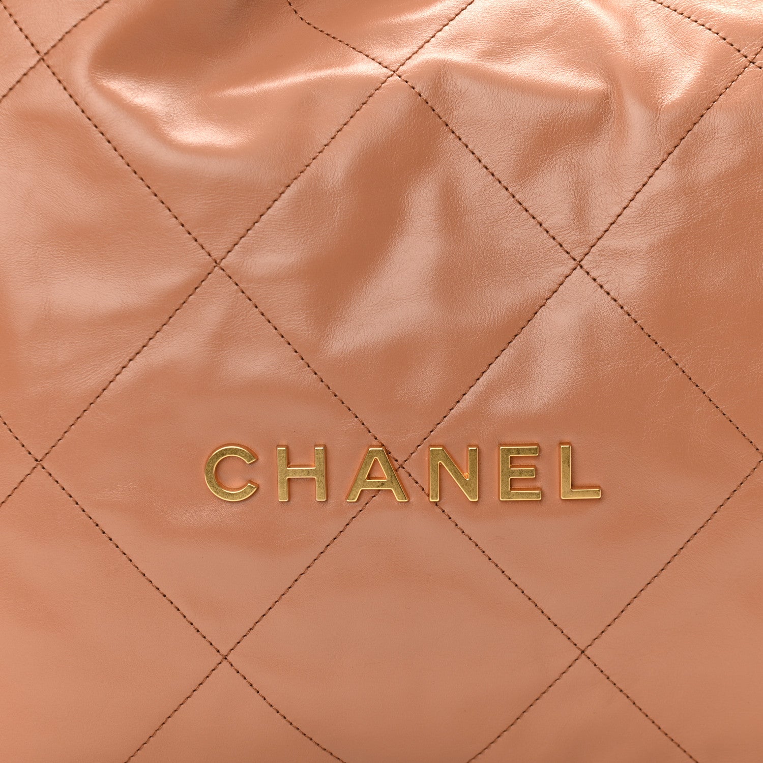 Chanel Shiny Calfskin Quilted Chanel 22 Camel 9 of 11