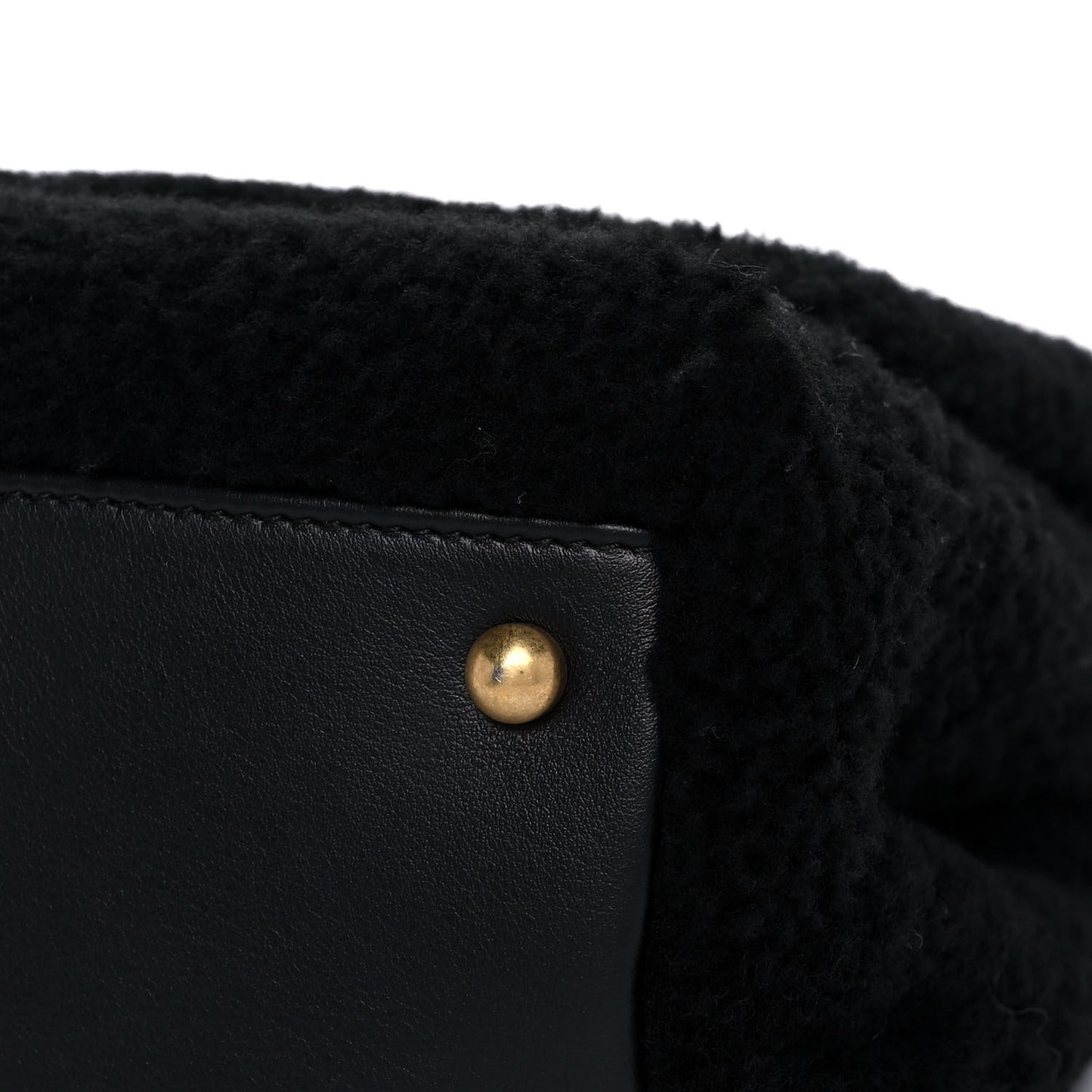 Shearling Lambskin Medium Coco Handle Flap Black