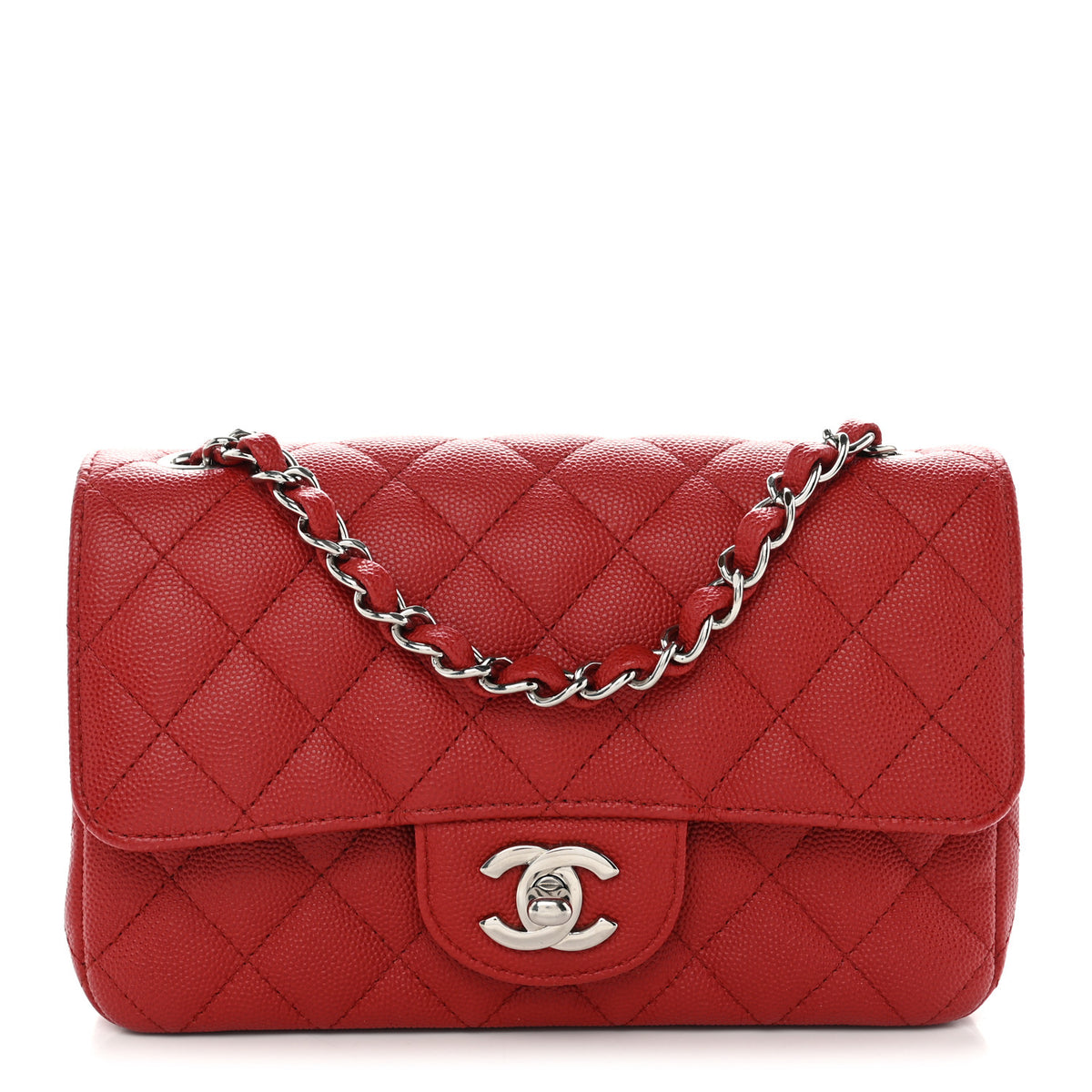 Chanel Caviar Quilted Mini Rectangular Flap Red 1 of 10