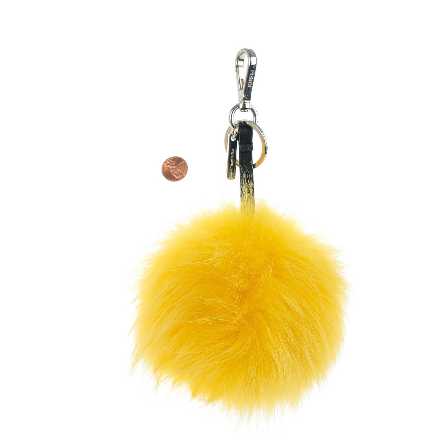 Fox Fur Smiley Bag Charm Yellow
