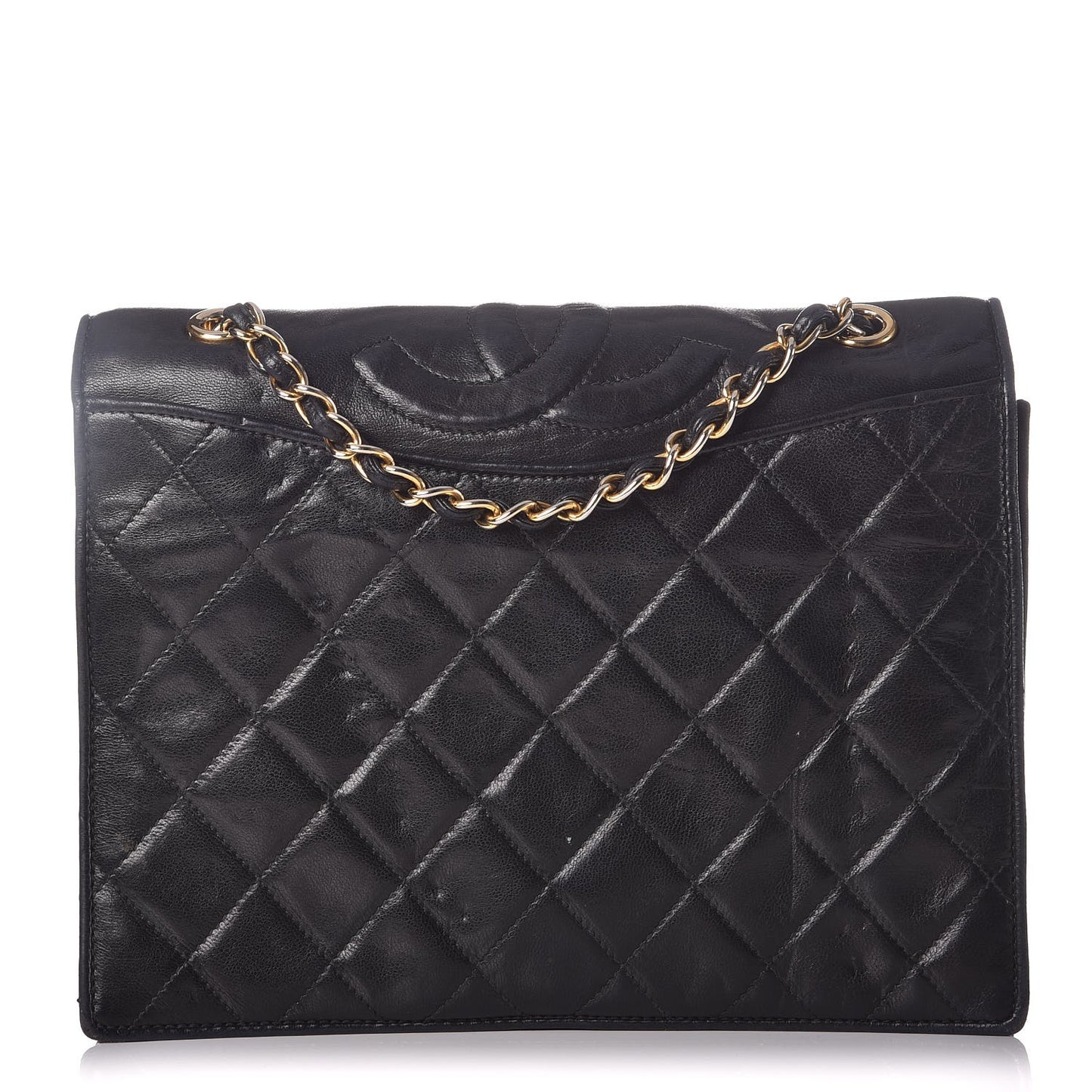 Lambskin Quilted Small Single Flap Black