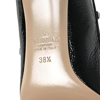 Valentino Garavani Patent Calfskin Rockstud 100mm Pumps 38.5 Black 7 of 10