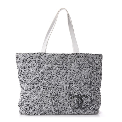 Chanel Terry Cotton Fizzy Tote Navy White 1 of 12