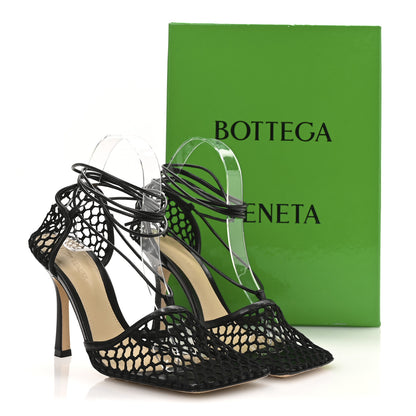 Bottega Veneta Mesh Nappa Stretch Ankle Tie 90mm Sandals 38.5 Black 8 of 8