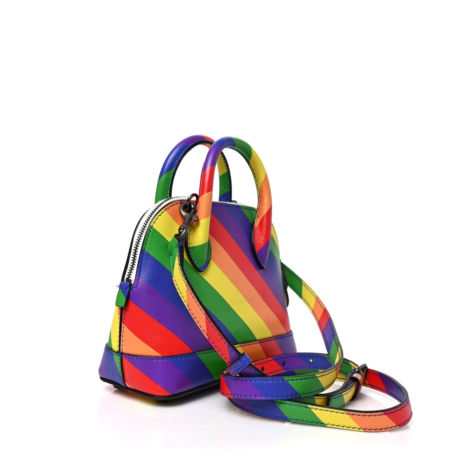 Balenciaga Smooth Calfskin Logo Rainbow XXS Ville Top Handle Bag Multicolor 3 of 8