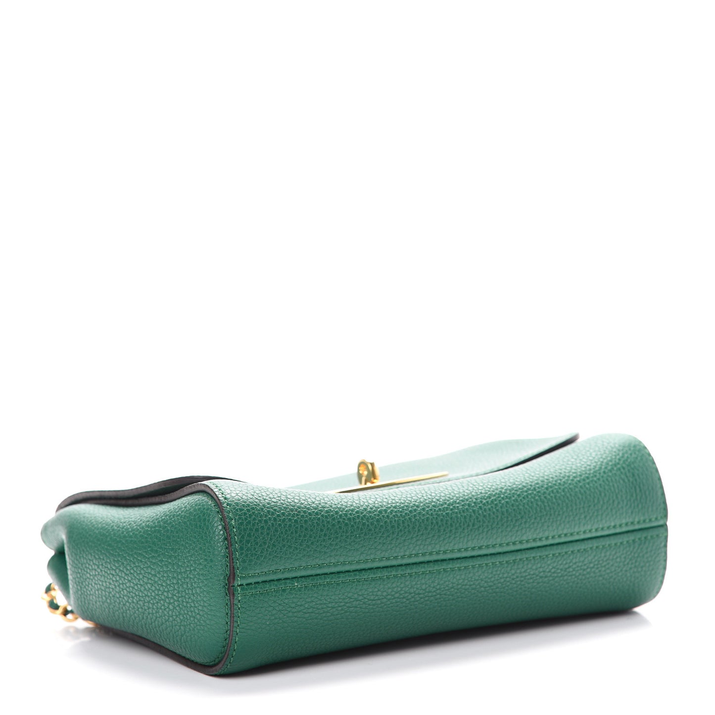 Small Classic Grain Calfskin Small Lily Flap Emerald