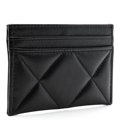Chanel Lambskin Quilted Chanel 19 Card Holder Black 3 of 8
