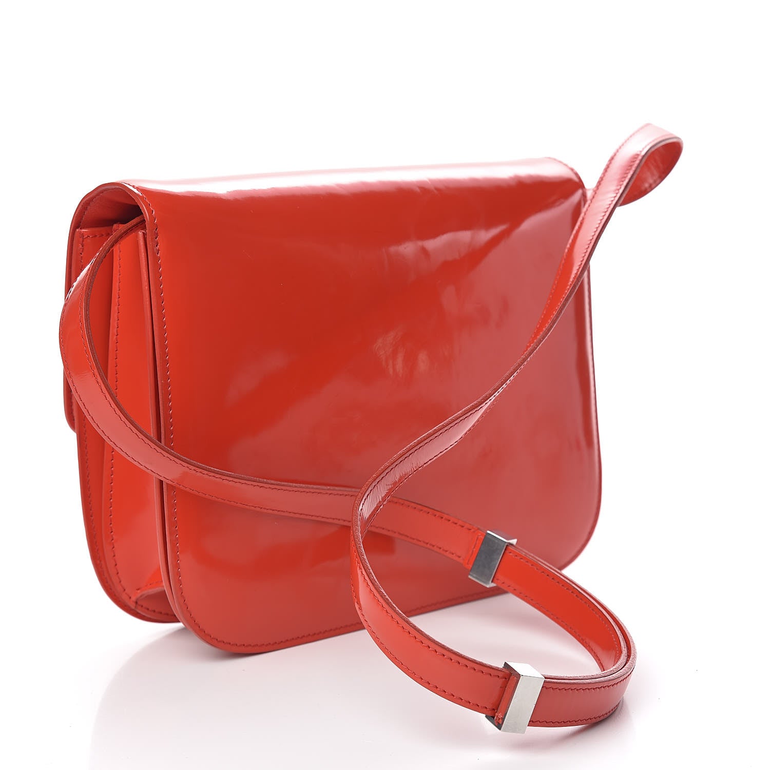Celine Spazzolato Calfskin Classic Box Medium Flap Vermillion 3 of 15