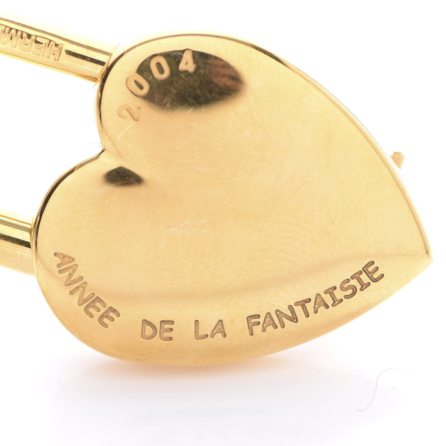 Hermes Annee De La Fantaisie Heart Cadena Lock Gold 4 of 7