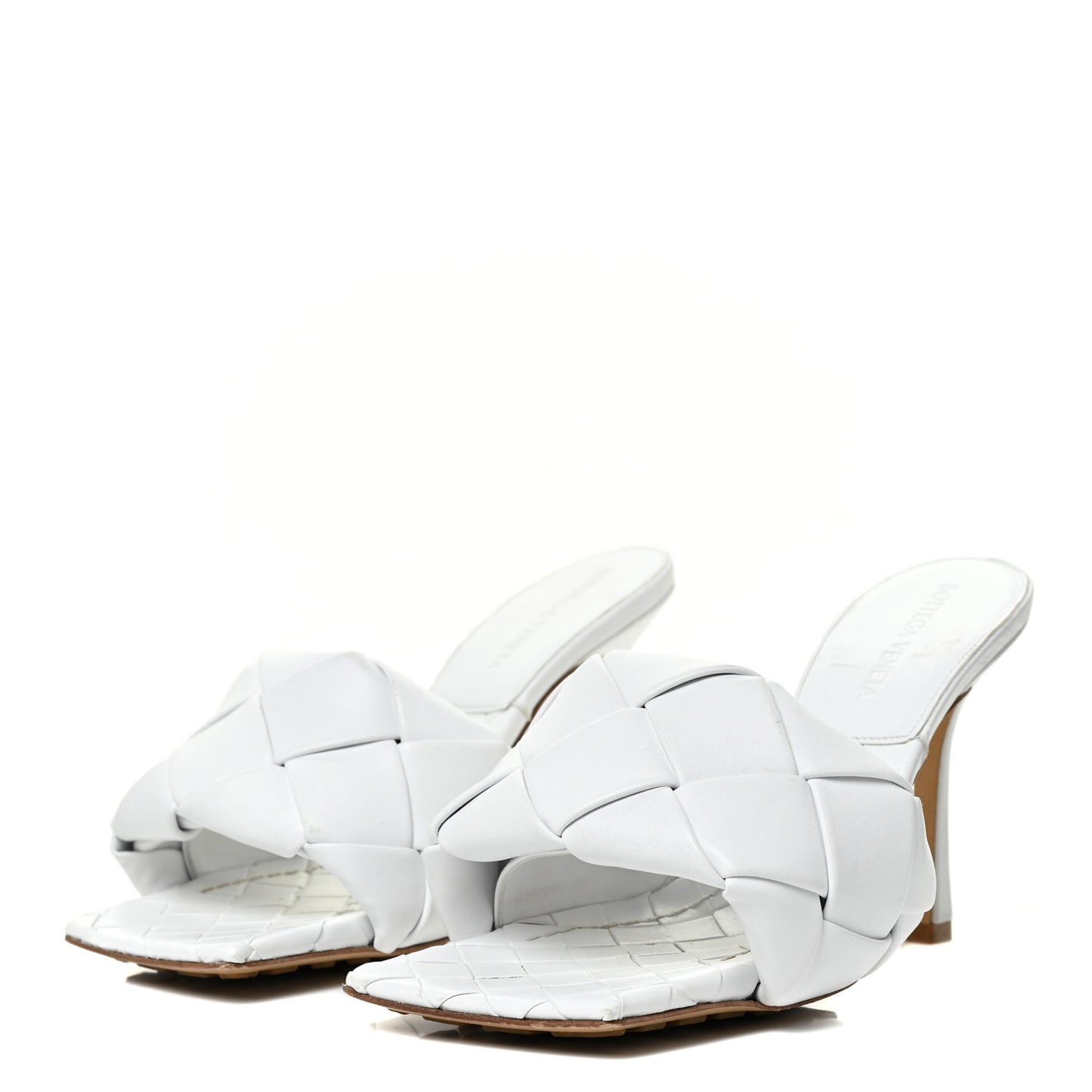 Nappa Maxi Intrecciato Lido Mule Sandals 37 Optic White