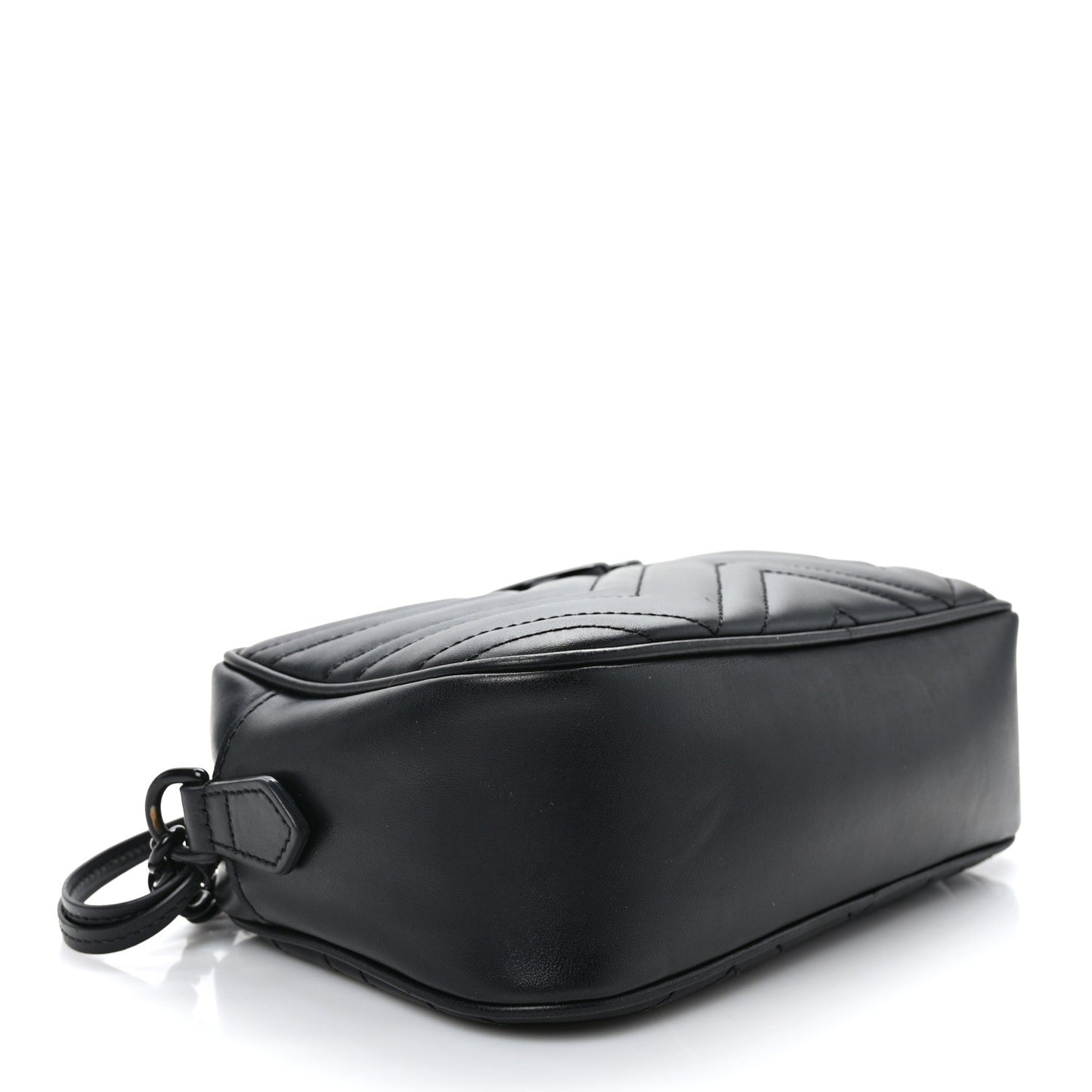 Calfskin Matelasse Monochrome Small GG Marmont Chain Shoulder Bag Black